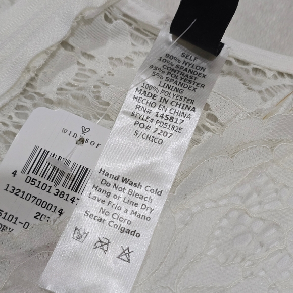 Windsor ✦ White Lace Drop Waist Dress ✦ Long Sleeve Bodycon Lined S NWT - Picture 15 of 17